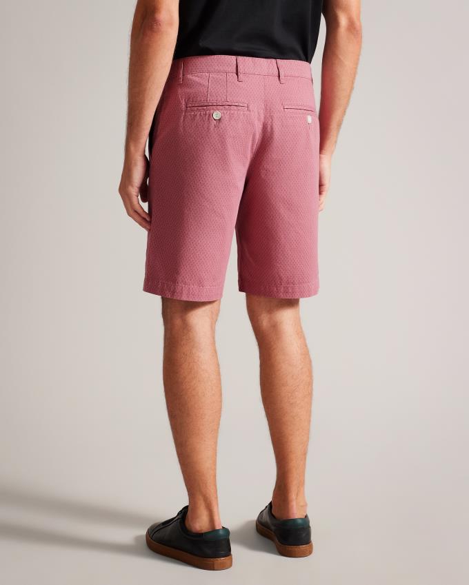 Spodenki Męskie Ted Baker Geometric Print Cotton Różowe Polska | PL-OJGUE0687
