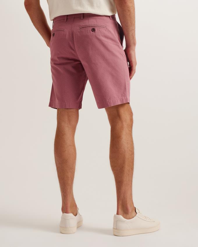 Spodenki Męskie Ted Baker Geometric Print Cotton Różowe Polska | PL-OJGUE0687