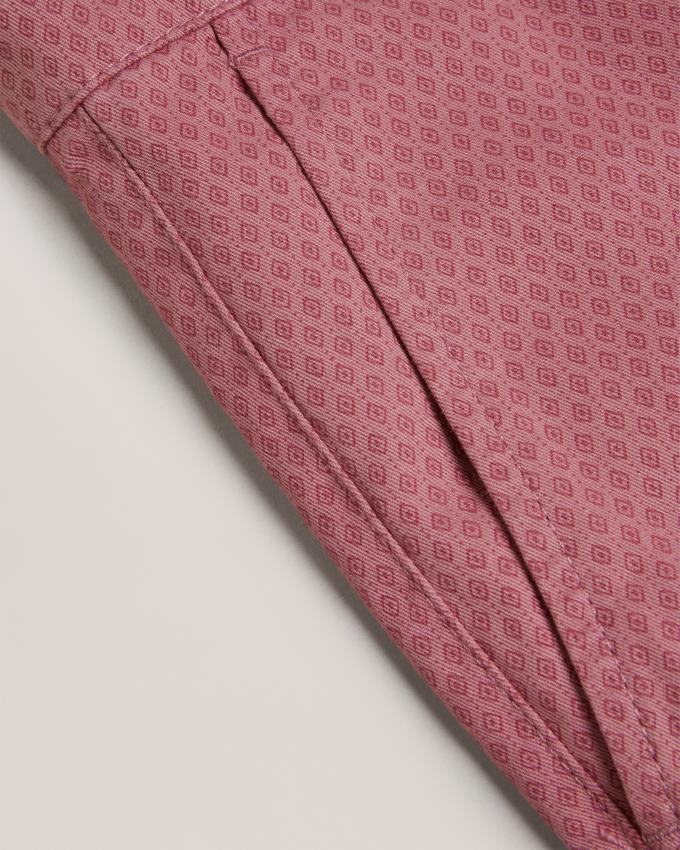 Spodenki Męskie Ted Baker Geometric Print Cotton Różowe Polska | PL-OJGUE0687