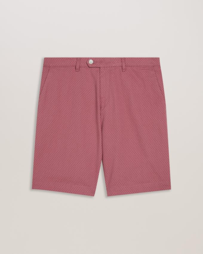 Spodenki Męskie Ted Baker Geometric Print Cotton Różowe Polska | PL-OJGUE0687