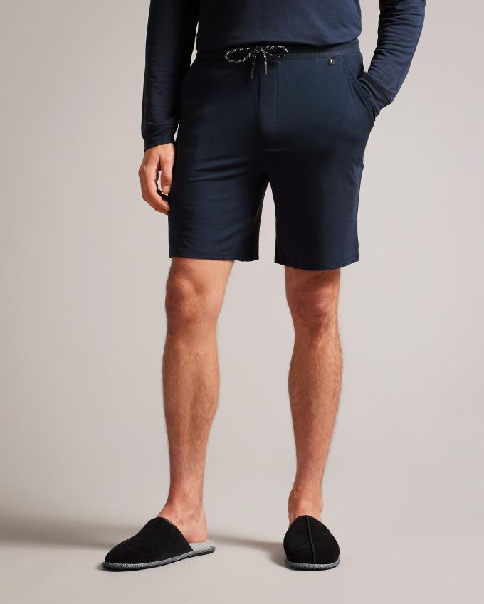 Spodenki Męskie Ted Baker Solid Cotton Granatowe Polska | PL-TACNV0439