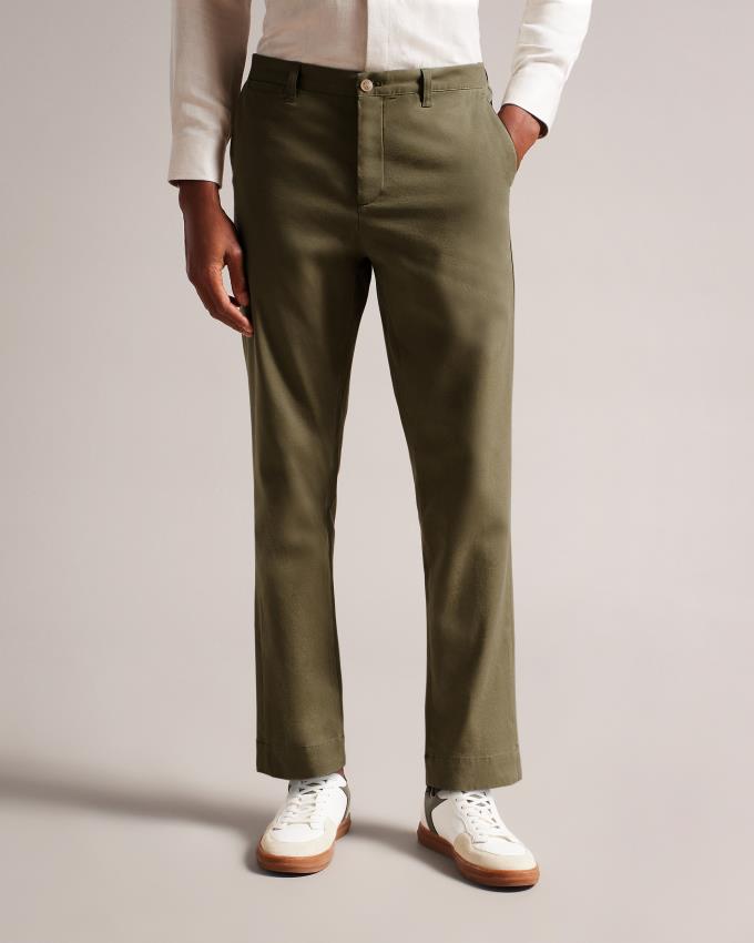 Spodnie Chinosy Męskie Ted Baker Casual Relaxed Oliwkowe Polska | PL-YHEZW0432