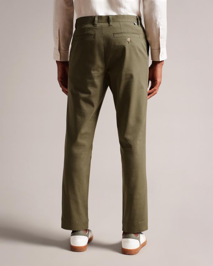 Spodnie Chinosy Męskie Ted Baker Casual Relaxed Oliwkowe Polska | PL-YHEZW0432