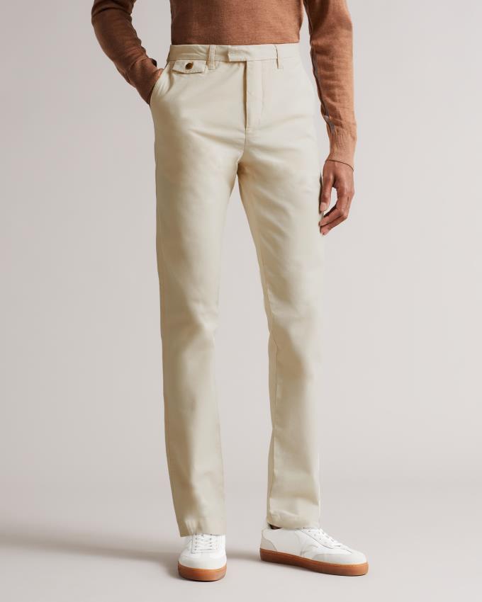 Spodnie Chinosy Męskie Ted Baker Slim Białe Polska | PL-EBZFQ1079