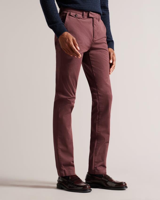 Spodnie Chinosy Męskie Ted Baker Slim Bordowe Polska | PL-JOVRS6307