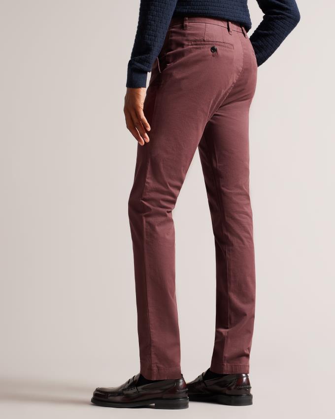 Spodnie Chinosy Męskie Ted Baker Slim Bordowe Polska | PL-JOVRS6307