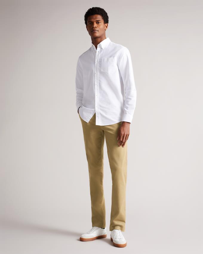 Spodnie Chinosy Męskie Ted Baker Slim Brązowe Polska | PL-TOEVA1895