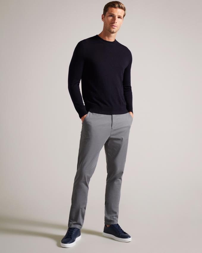 Spodnie Chinosy Męskie Ted Baker Slim Fit Lyocell Blend Szare Polska | PL-YEFSX6738