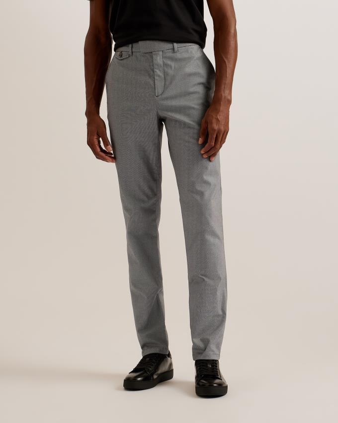 Spodnie Chinosy Męskie Ted Baker Slim Fit Textured Cotton Granatowe Polska | PL-ZTYSM7216