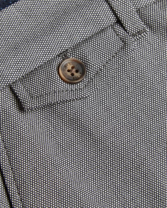 Spodnie Chinosy Męskie Ted Baker Slim Fit Textured Cotton Granatowe Polska | PL-ZTYSM7216