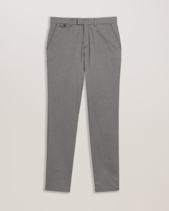 Spodnie Chinosy Męskie Ted Baker Slim Fit Textured Cotton Granatowe Polska | PL-ZTYSM7216