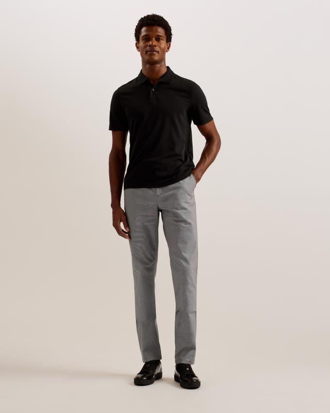 Spodnie Chinosy Męskie Ted Baker Slim Fit Textured Cotton Granatowe Polska | PL-ZTYSM7216