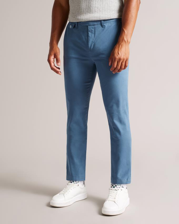 Spodnie Chinosy Męskie Ted Baker Slim Niebieskie Polska | PL-ZKBJQ8147