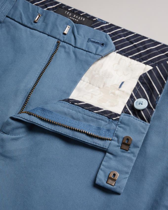 Spodnie Chinosy Męskie Ted Baker Slim Niebieskie Polska | PL-ZKBJQ8147