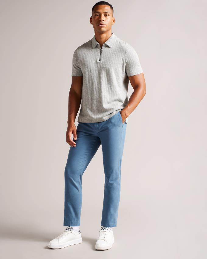 Spodnie Chinosy Męskie Ted Baker Slim Niebieskie Polska | PL-ZKBJQ8147