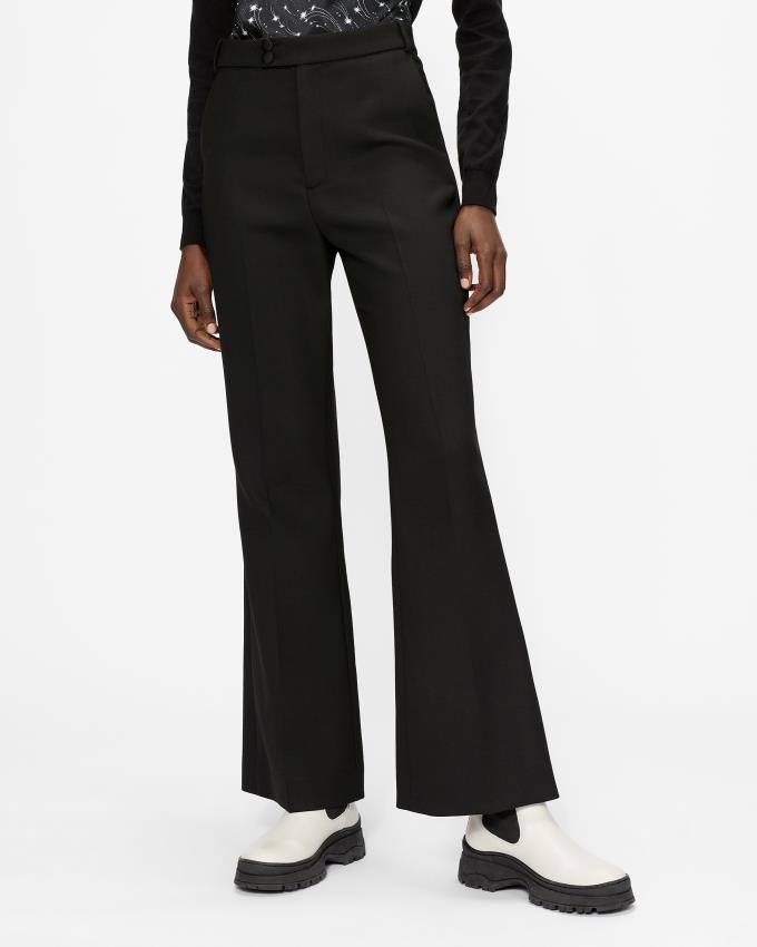 Spodnie Damskie Ted Baker High Waist Slim Flare Czarne Polska | PL-BTPSL9240