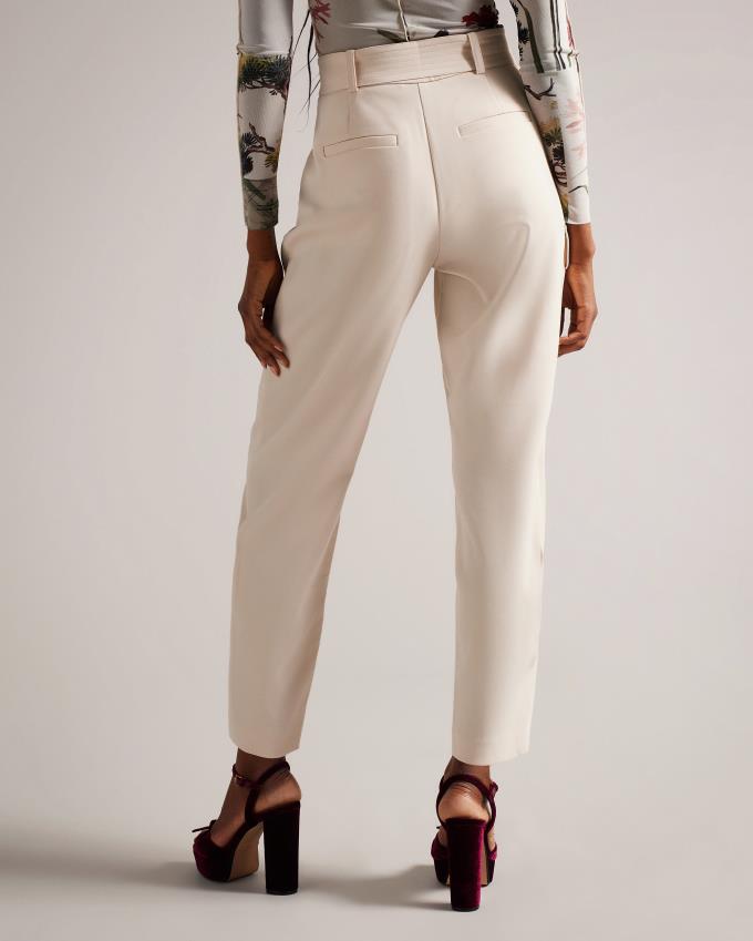 Spodnie Damskie Ted Baker High Waist Tapered Cargo With Belt Beżowe Polska | PL-SYHQC0967