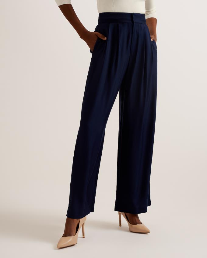 Spodnie Damskie Ted Baker Wide Leg Granatowe Polska | PL-LMJGD3902