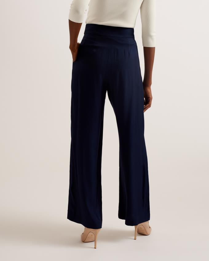 Spodnie Damskie Ted Baker Wide Leg Granatowe Polska | PL-LMJGD3902