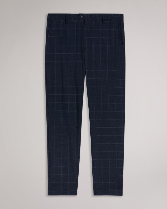 Spodnie Męskie Ted Baker Camburn Fit Check Granatowe Polska | PL-BKYRJ2379