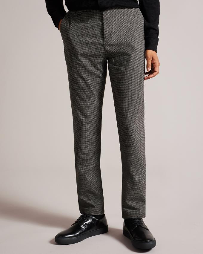 Spodnie Męskie Ted Baker Irvine Fit Puppytooth Szare Polska | PL-FYMEX7940