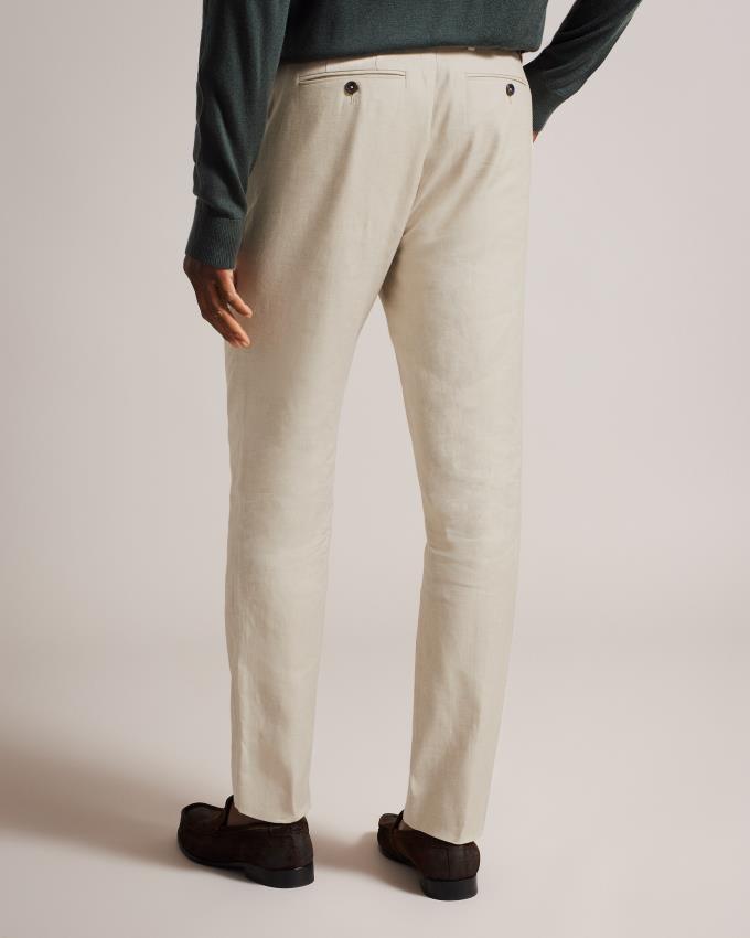 Spodnie Męskie Ted Baker Regular Fit Linen Blend Szare Polska | PL-ZPFWD6702