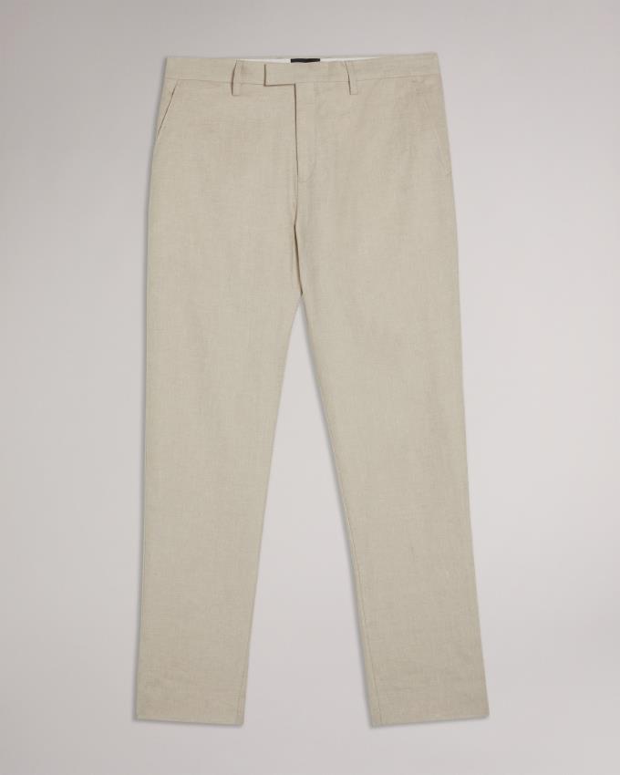 Spodnie Męskie Ted Baker Regular Fit Linen Blend Szare Polska | PL-ZPFWD6702
