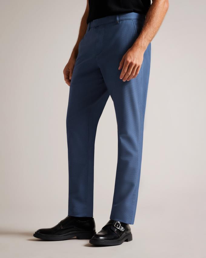 Spodnie Męskie Ted Baker Slim Fit Dogtooth Granatowe Polska | PL-RHDKC5482