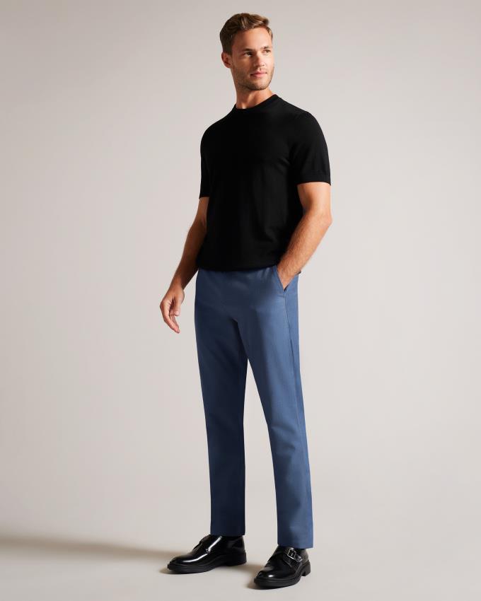 Spodnie Męskie Ted Baker Slim Fit Dogtooth Granatowe Polska | PL-RHDKC5482