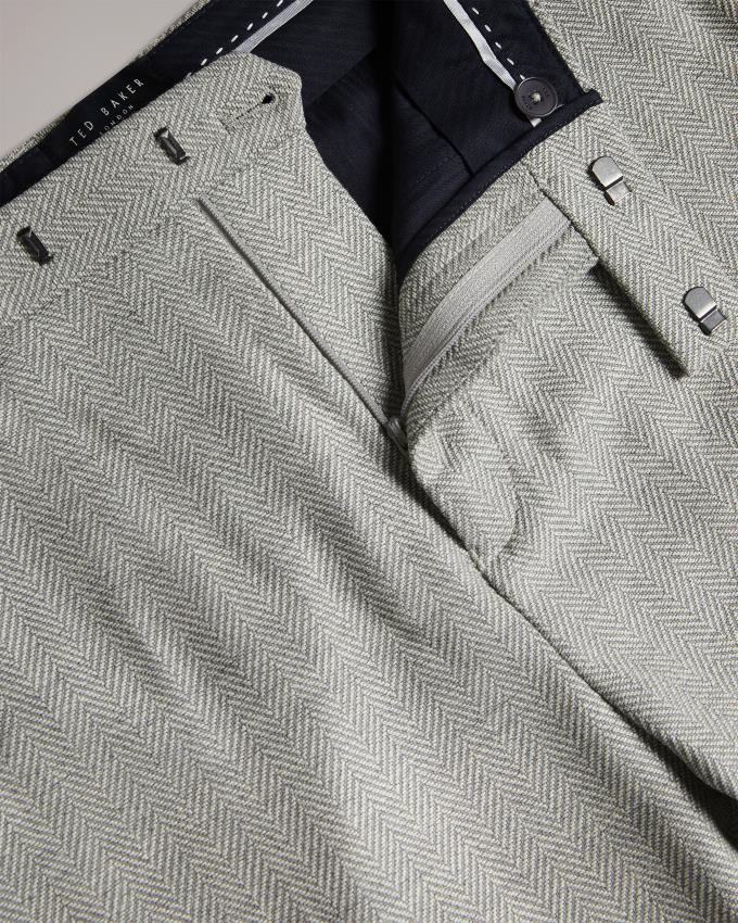 Spodnie Męskie Ted Baker Slim Fit Herringbone Szare Polska | PL-DQFZK9251