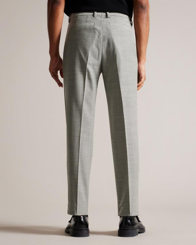 Spodnie Męskie Ted Baker Slim Fit Herringbone Szare Polska | PL-DQFZK9251