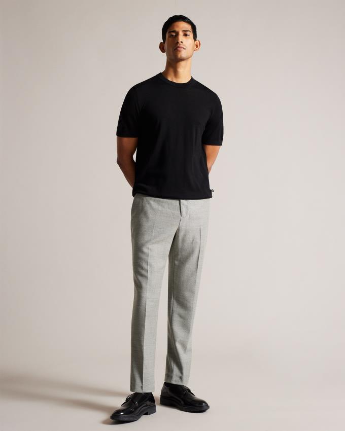 Spodnie Męskie Ted Baker Slim Fit Herringbone Szare Polska | PL-DQFZK9251