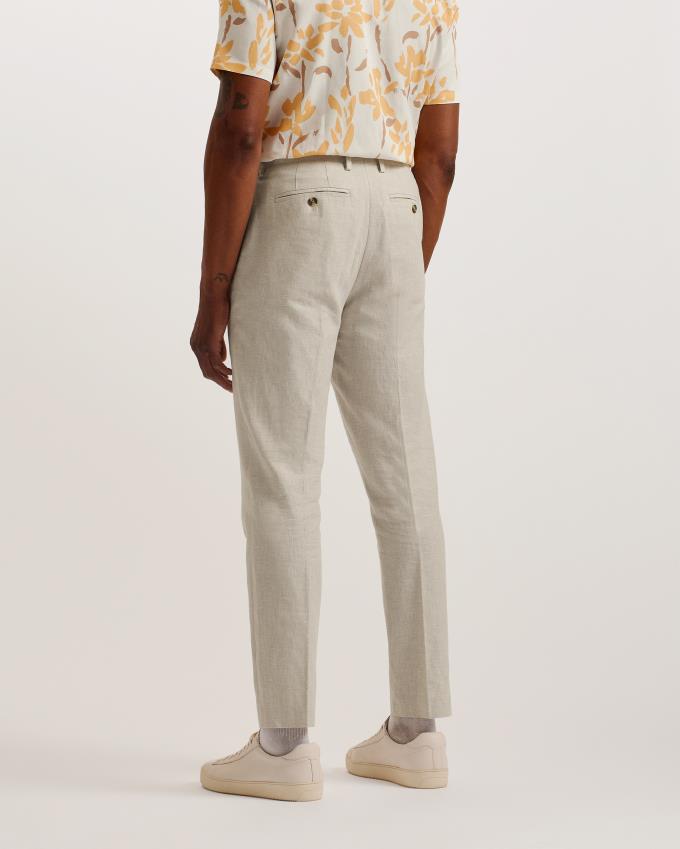 Spodnie Męskie Ted Baker Slim Fit Linen Tailored Beżowe Polska | PL-YXSDM0913