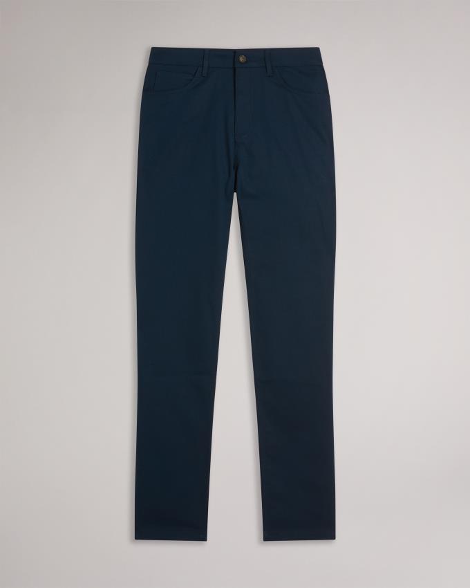 Spodnie Męskie Ted Baker Slim Fit Twill Granatowe Polska | PL-AXCUQ2486