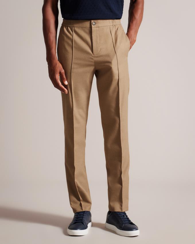 Spodnie Męskie Ted Baker Slim Fit With Drawcord Waist Szare Brązowe Polska | PL-IBONL0639