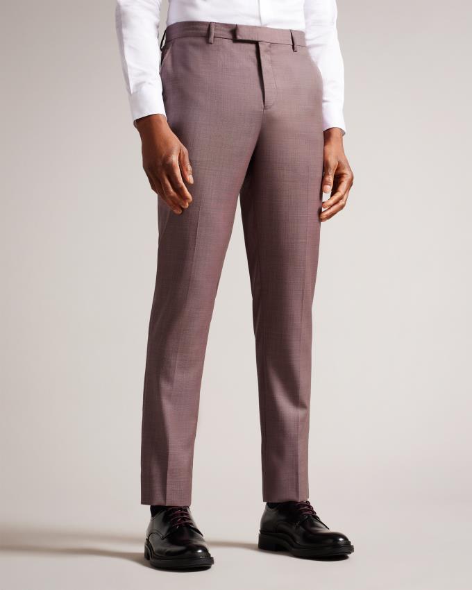 Spodnie Męskie Ted Baker Slim Fit Wool Różowe Polska | PL-PWTRX7265