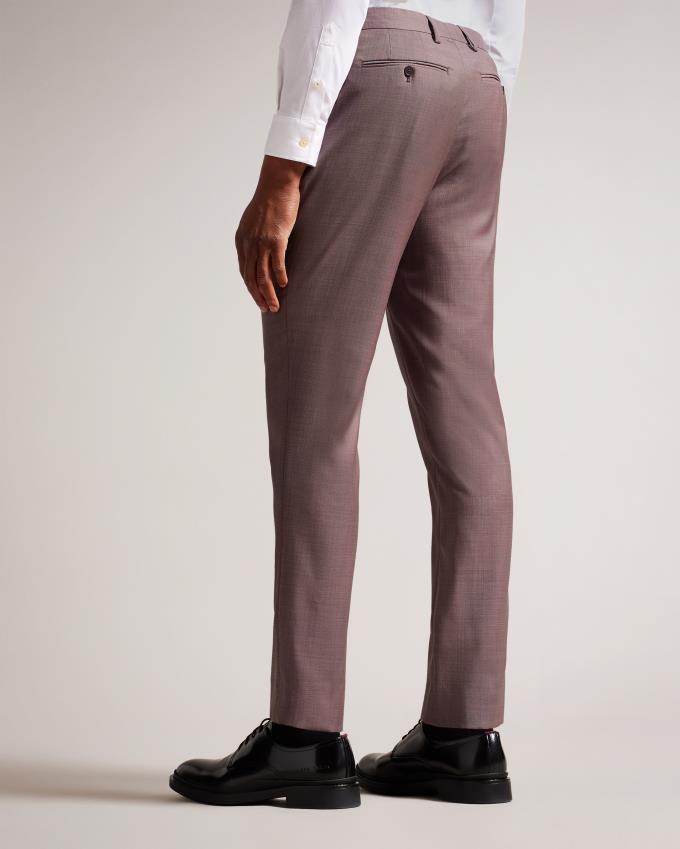 Spodnie Męskie Ted Baker Slim Fit Wool Różowe Polska | PL-PWTRX7265