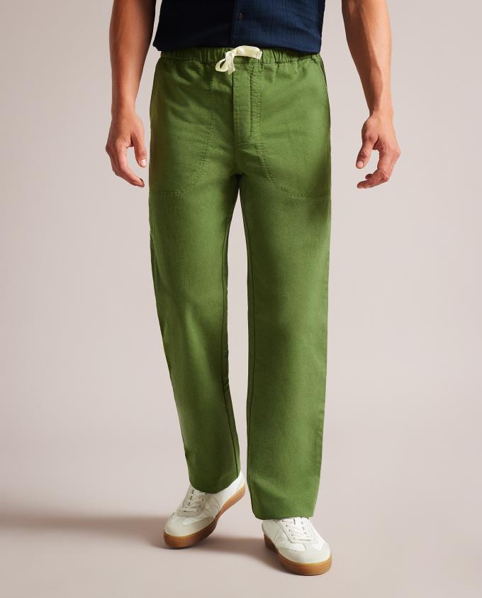 Spodnie Męskie Ted Baker Tie Waist Khaki Polska | PL-WZFGK6041