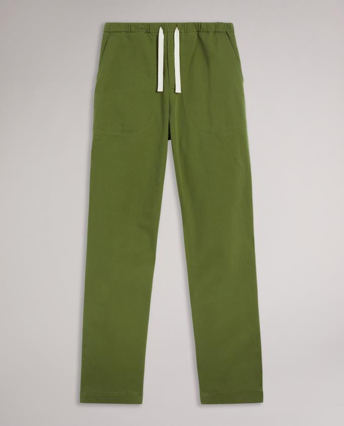 Spodnie Męskie Ted Baker Tie Waist Khaki Polska | PL-WZFGK6041