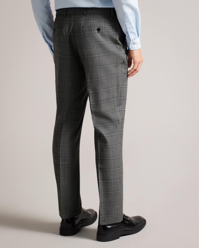 Spodnie Męskie Ted Baker Wool Check Suit Szare Polska | PL-PMKBO0415
