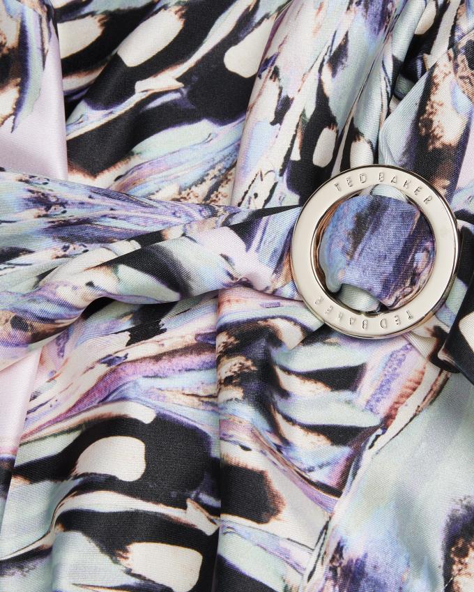 Strój Kąpielowy Damskie Ted Baker Printed Halter Plunge Neck Różowe Polska | PL-SJWZI5790