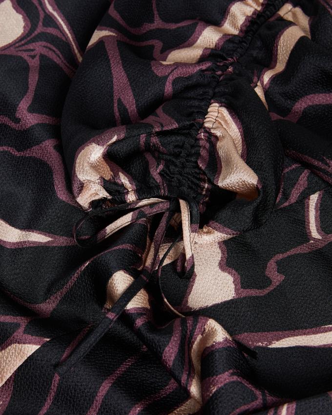 Sukienka Damskie Ted Baker Abstract Print Mini Czarne Polska | PL-UVQFG9275
