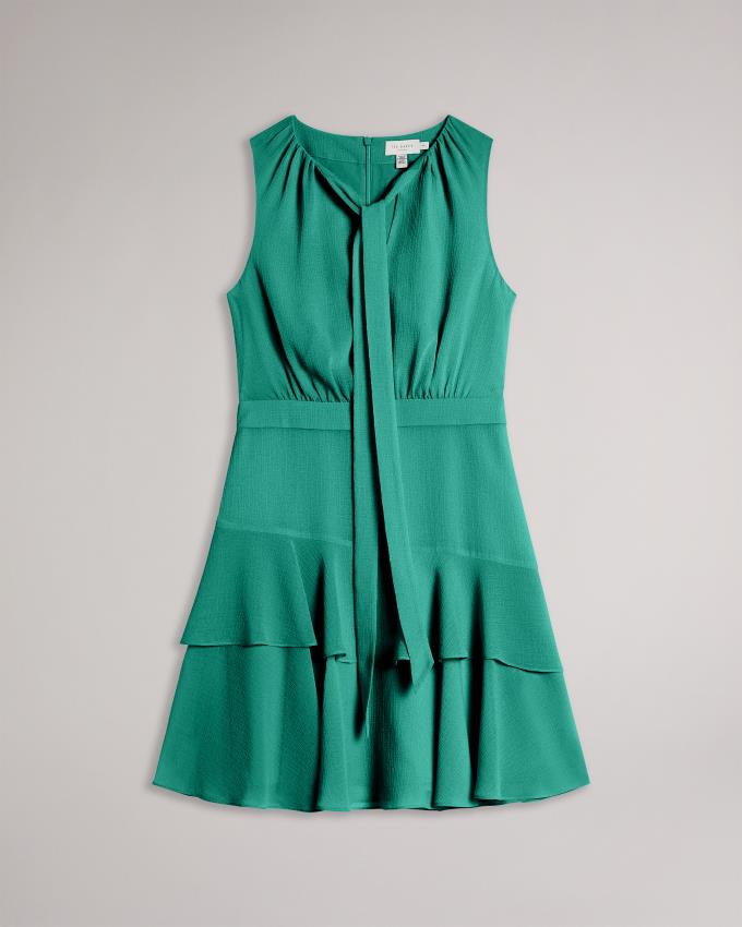 Sukienka Damskie Ted Baker Asymmetric Tiered Mini Zielone Polska | PL-DLYIX3947