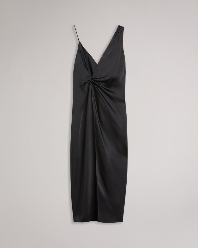 Sukienka Damskie Ted Baker Asymmetric Waist Detail Slip Czarne Polska | PL-GELSJ5076