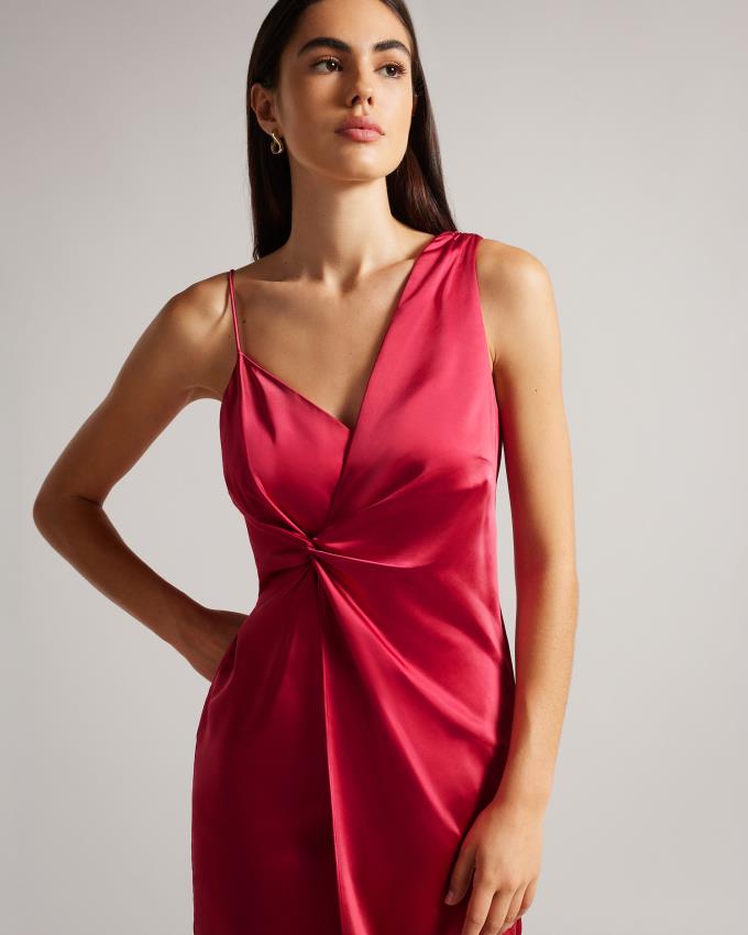 Sukienka Damskie Ted Baker Asymmetric Waist Detail Slip Różowe Polska | PL-ZPOXN7510