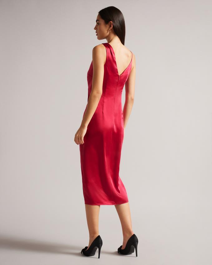 Sukienka Damskie Ted Baker Asymmetric Waist Detail Slip Różowe Polska | PL-ZPOXN7510