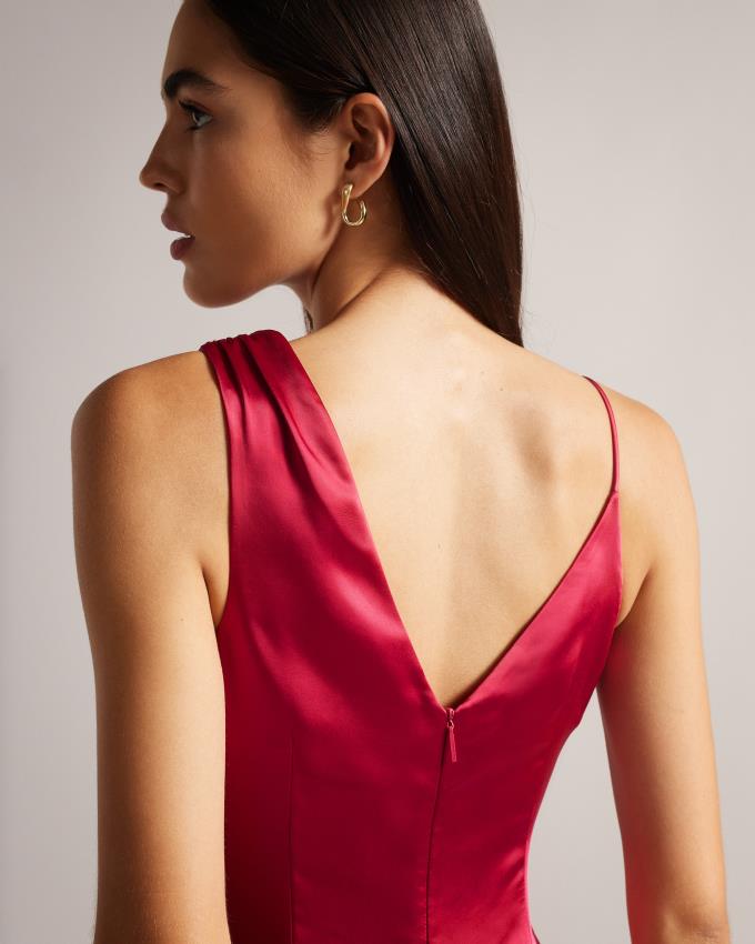 Sukienka Damskie Ted Baker Asymmetric Waist Detail Slip Różowe Polska | PL-ZPOXN7510