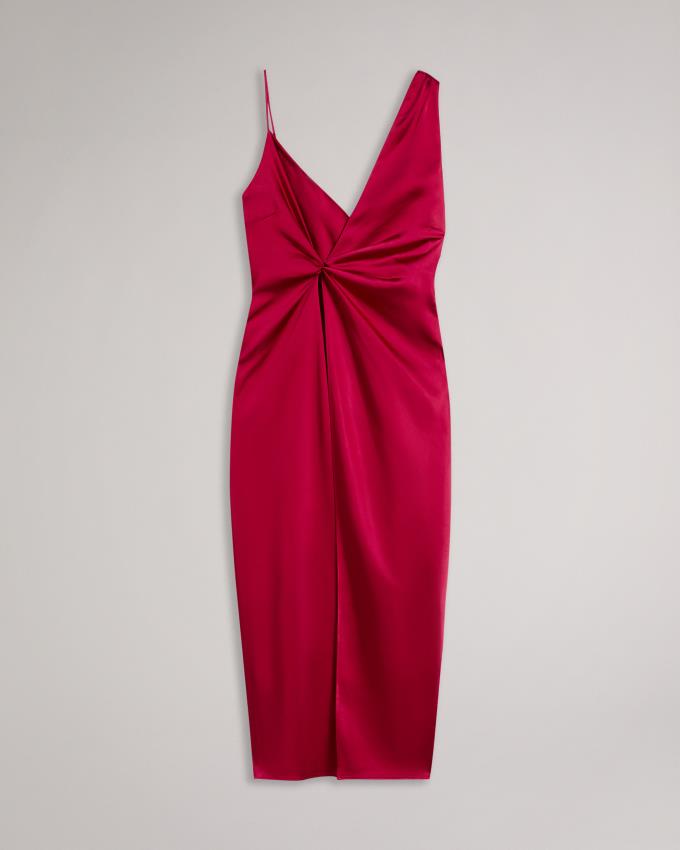 Sukienka Damskie Ted Baker Asymmetric Waist Detail Slip Różowe Polska | PL-ZPOXN7510