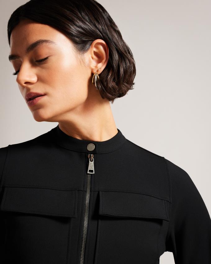 Sukienka Damskie Ted Baker Belted Shirt With Utility Detailing Czarne Polska | PL-TWBMP6240