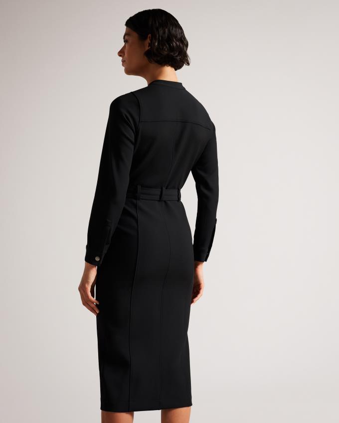 Sukienka Damskie Ted Baker Belted Shirt With Utility Detailing Czarne Polska | PL-TWBMP6240